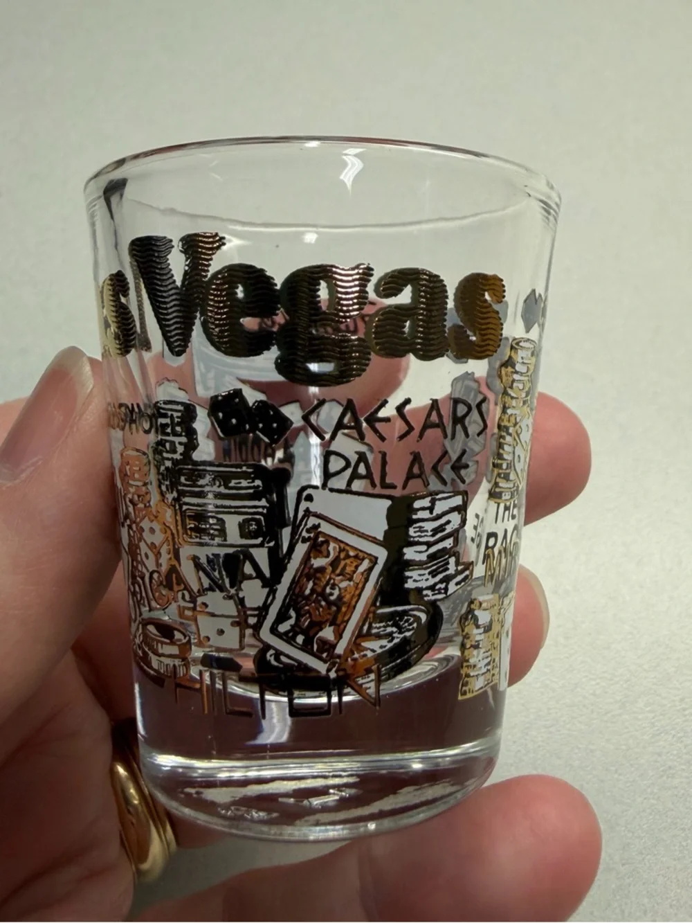 Las Vegas Gold & Black Casino Shot Glass - Picture 3 of 7